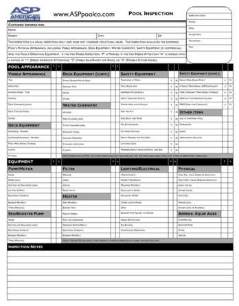 POOL INSPECTION FORMS