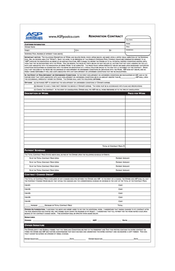 Renovation Contract
